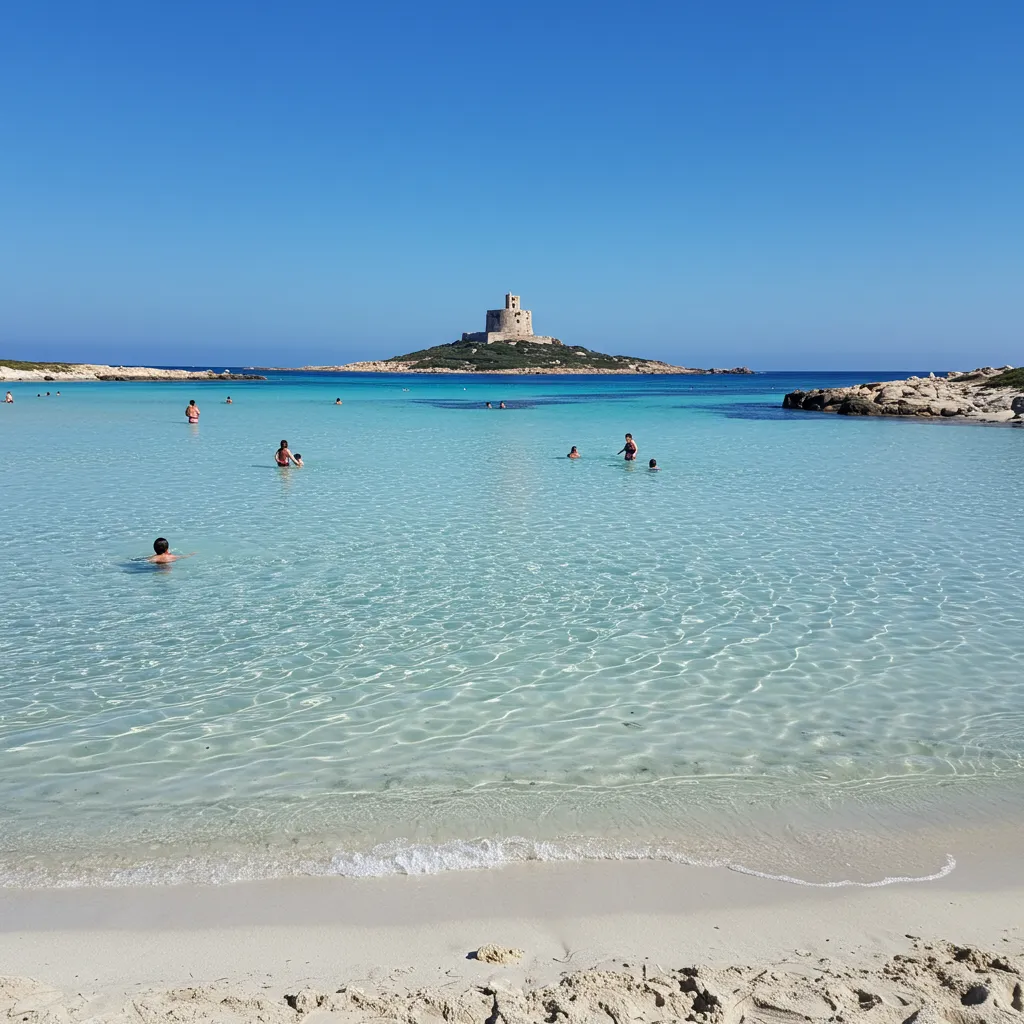 Plage de La Pelosa à Stintino, en Sardaigne