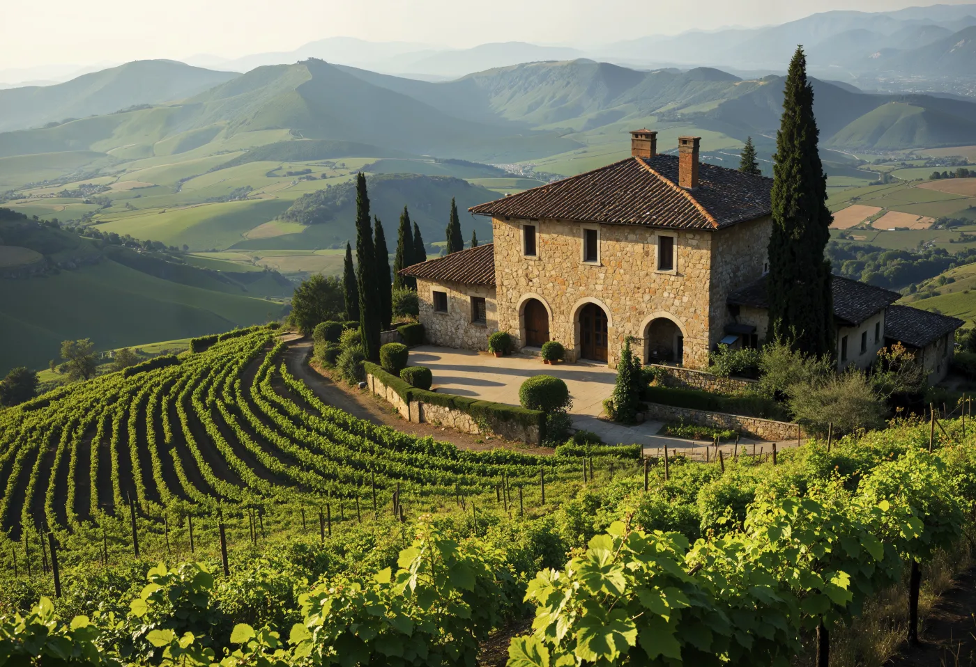 beau paysage de maison rustique