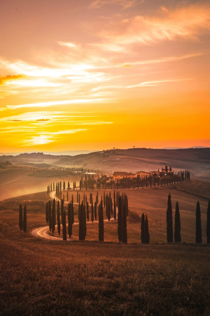 Toscane coucher soleil